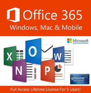 Microsoft office 365 2016 lifetime license 5 devices for windows mac & mobile phones
